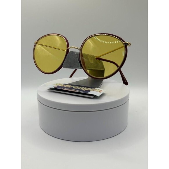 True Vintage Oversize Sunglasses NOS Round Style Yellow Lens Oleg Cassini #572 - Picture 3 of 9
